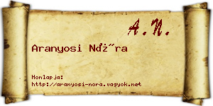 Aranyosi Nóra névjegykártya